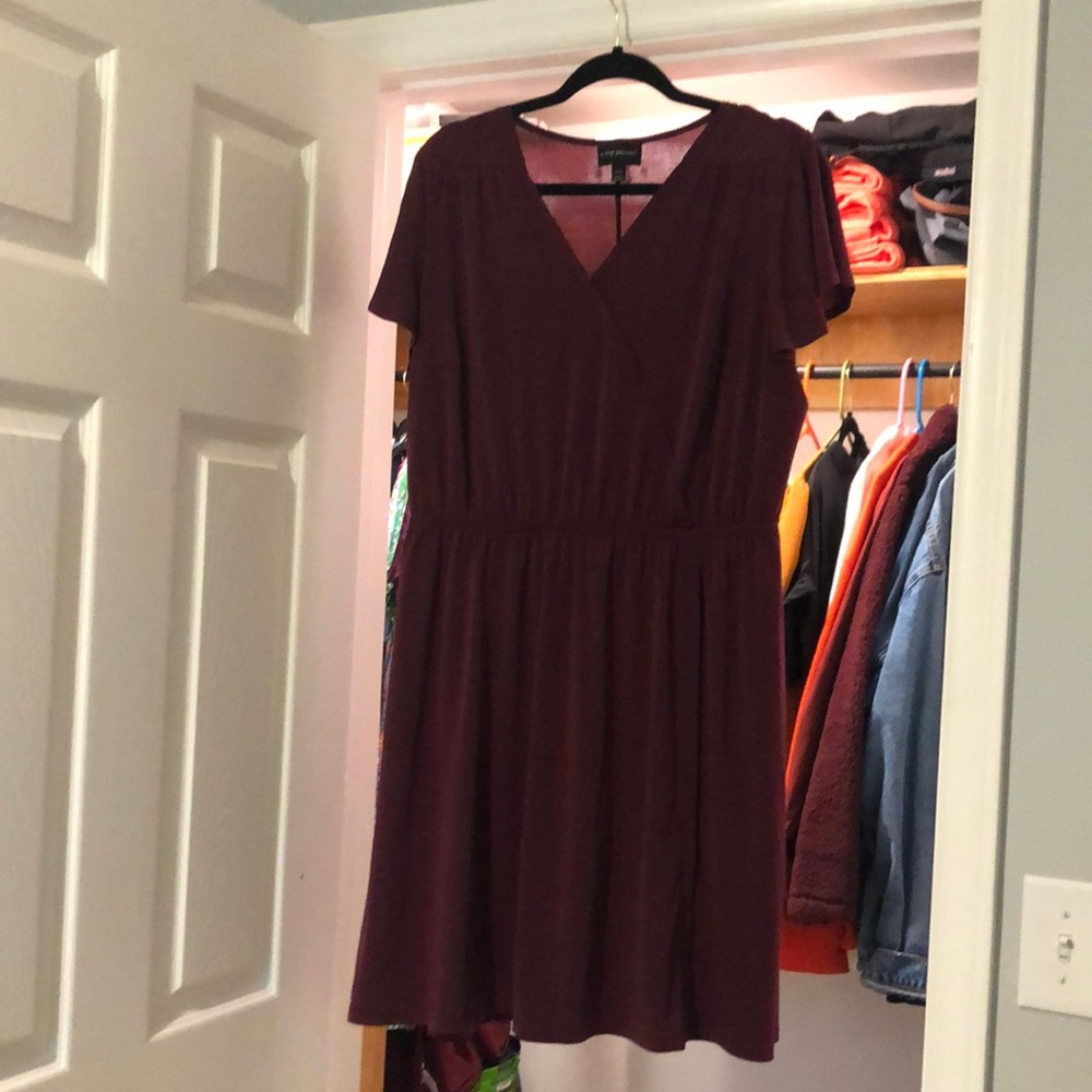 Lane Bryant wine summer dress 14/16